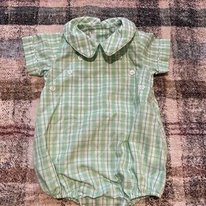 Little English Green Plaid Baby Romper